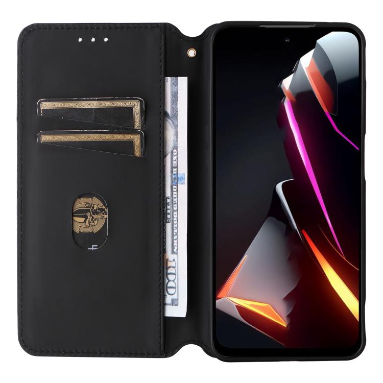 For ZTE nubia Neo 2 5G Cubic Grid Texture Flip Leather Phone Case