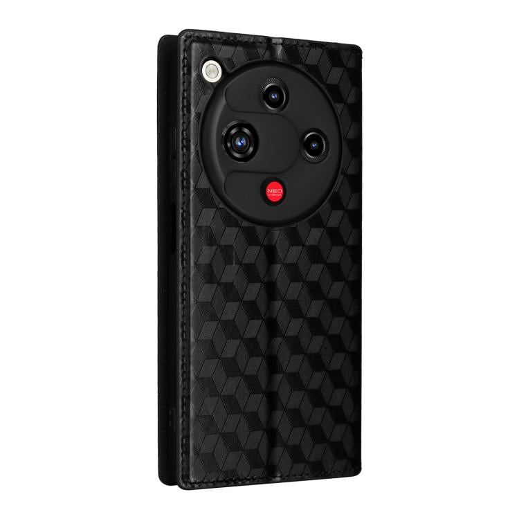 For ZTE nubia Focus 2 5G Cubic Grid Texture Flip Leather Phone Case