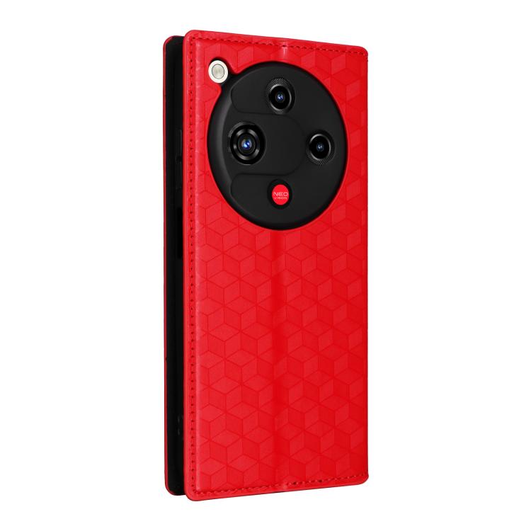 For ZTE nubia Focus 2 5G Cubic Grid Texture Flip Leather Phone Case
