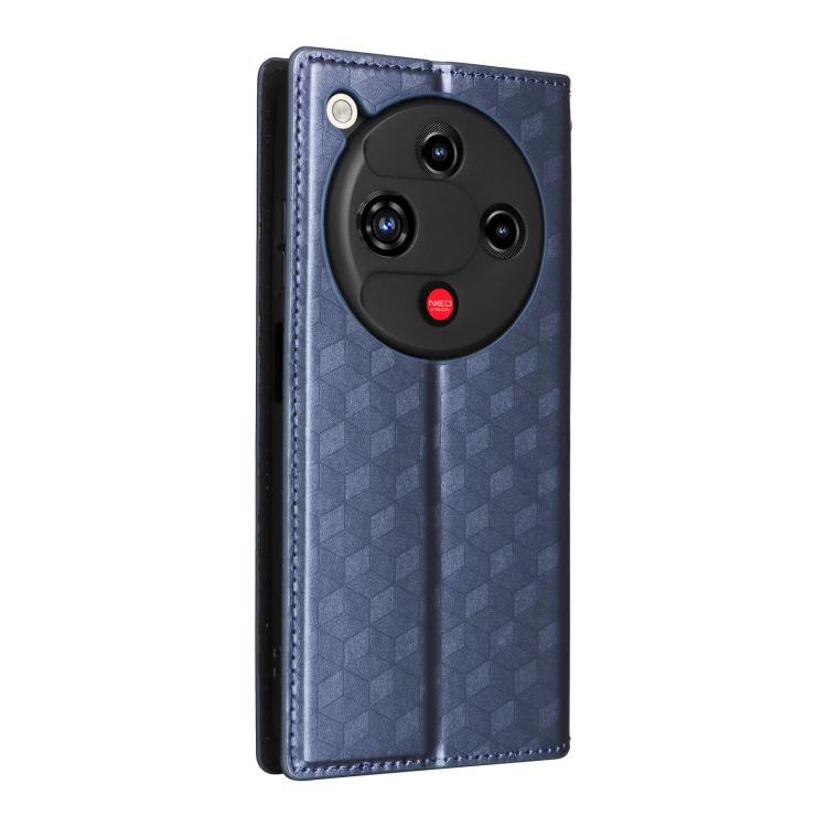 For ZTE nubia Focus 2 5G Cubic Grid Texture Flip Leather Phone Case
