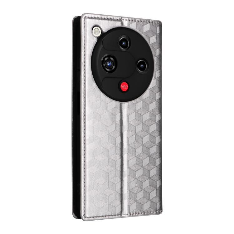 For ZTE nubia Focus 2 5G Cubic Grid Texture Flip Leather Phone Case