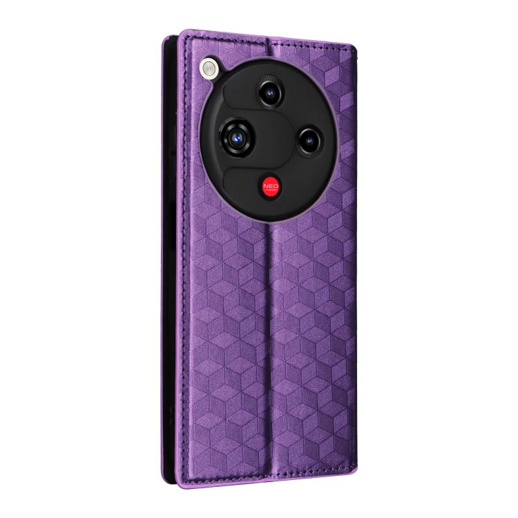 For ZTE nubia Focus 2 5G Cubic Grid Texture Flip Leather Phone Case
