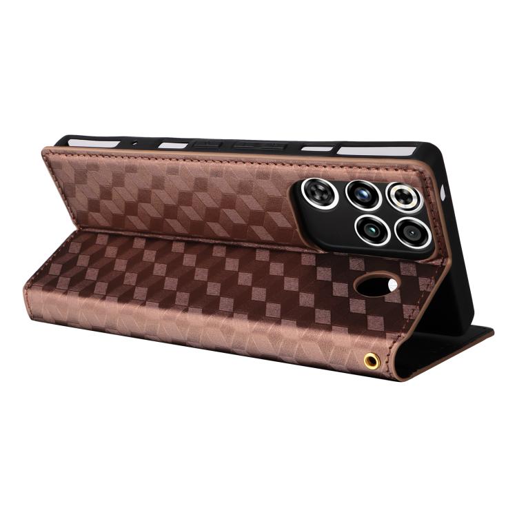 For ZTE nubia RedMagic 11 Pro+ Cubic Grid Texture Flip Leather Phone Case