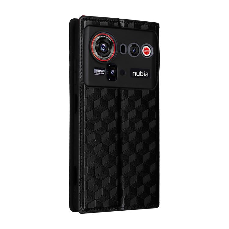 For ZTE nubia Z80 UItra Cubic Grid Texture Flip Leather Phone Case