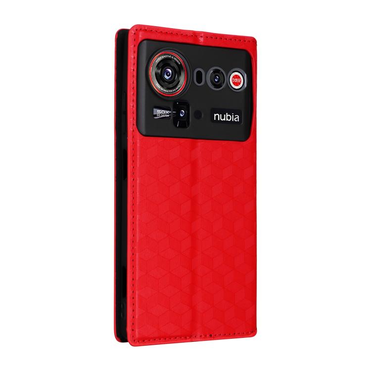 For ZTE nubia Z80 UItra Cubic Grid Texture Flip Leather Phone Case