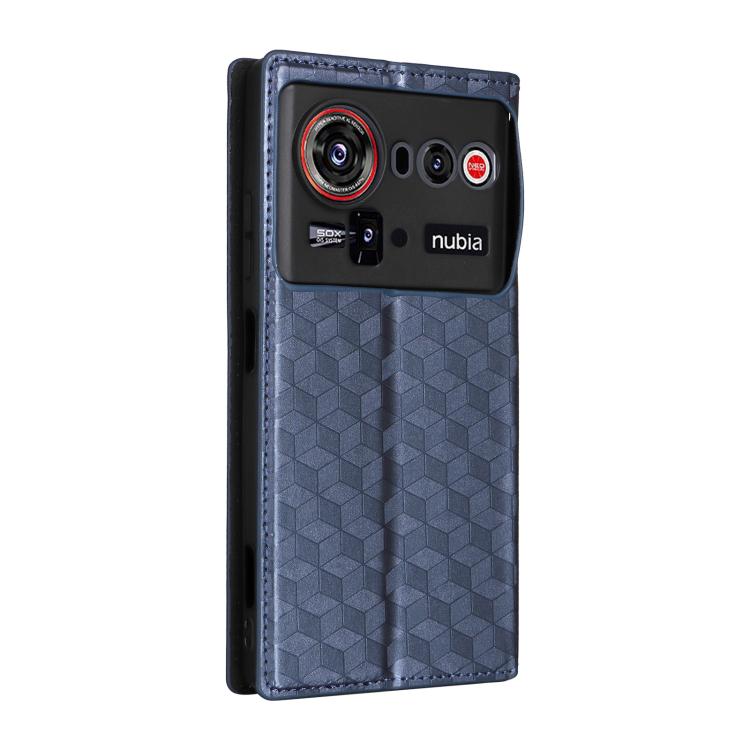 For ZTE nubia Z80 UItra Cubic Grid Texture Flip Leather Phone Case