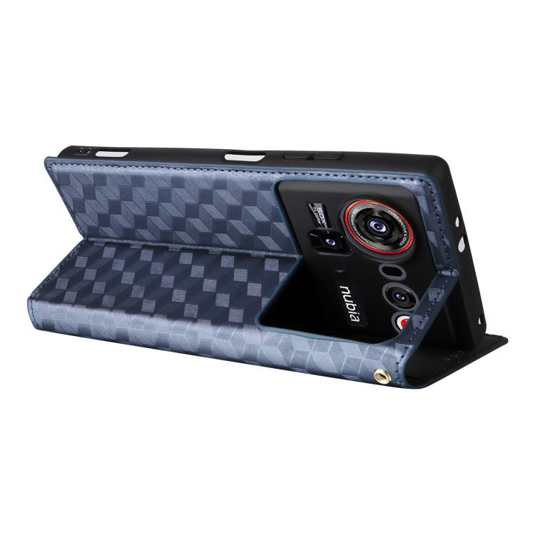 For ZTE nubia Z80 UItra Cubic Grid Texture Flip Leather Phone Case