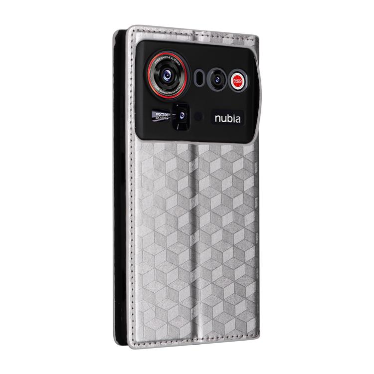 For ZTE nubia Z80 UItra Cubic Grid Texture Flip Leather Phone Case