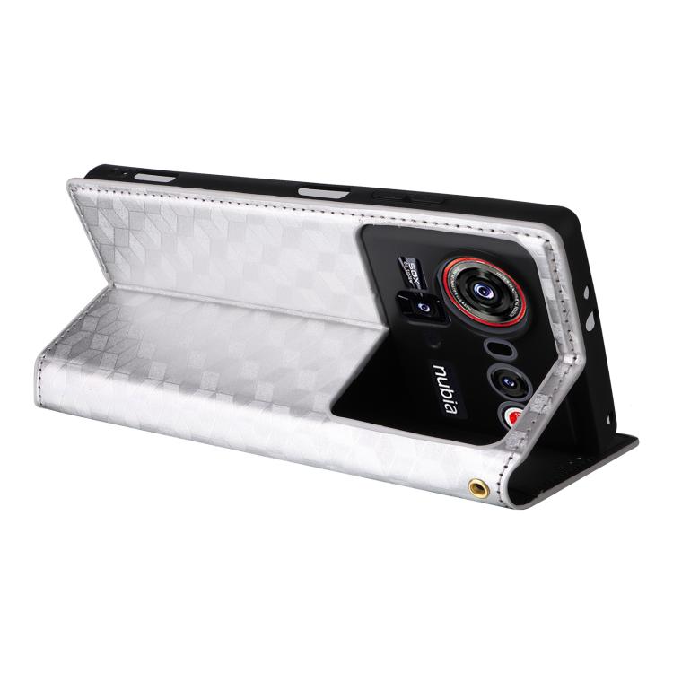 For ZTE nubia Z80 UItra Cubic Grid Texture Flip Leather Phone Case