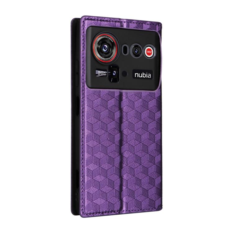 For ZTE nubia Z80 UItra Cubic Grid Texture Flip Leather Phone Case