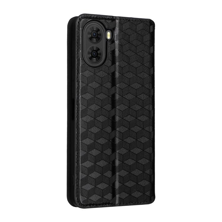 For ZTE nubia S2 / A504ZT Cubic Grid Texture Flip Leather Phone Case