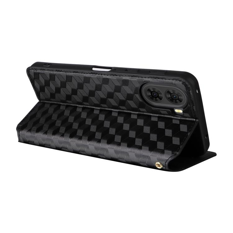 For ZTE nubia S2 / A504ZT Cubic Grid Texture Flip Leather Phone Case
