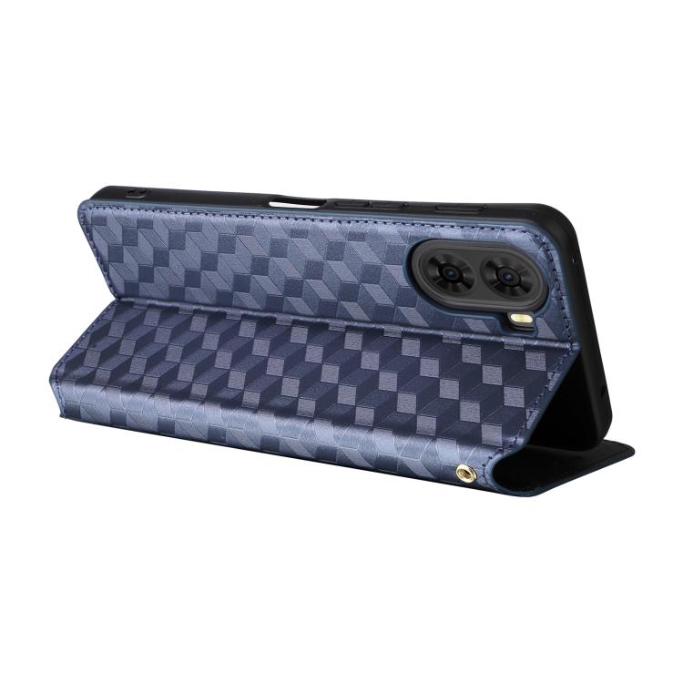 For ZTE nubia S2 / A504ZT Cubic Grid Texture Flip Leather Phone Case