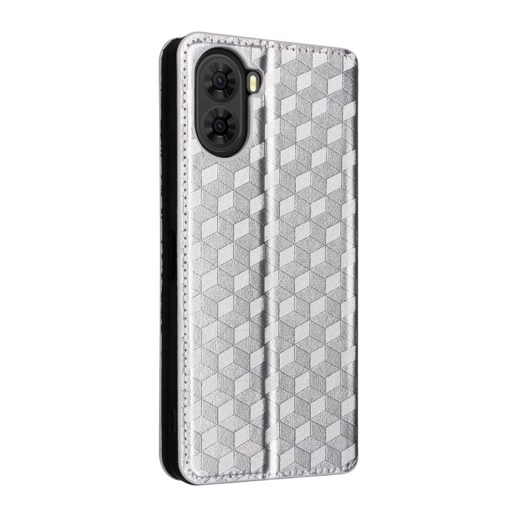 For ZTE nubia S2 / A504ZT Cubic Grid Texture Flip Leather Phone Case