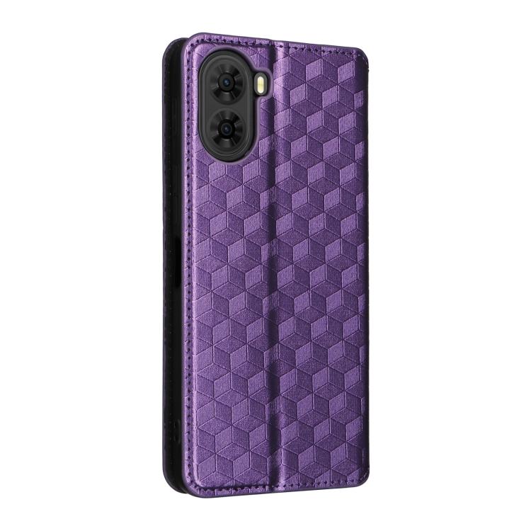 For ZTE nubia S2 / A504ZT Cubic Grid Texture Flip Leather Phone Case