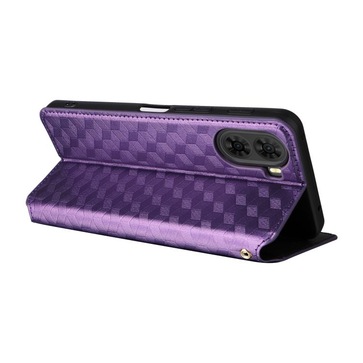 For ZTE nubia S2 / A504ZT Cubic Grid Texture Flip Leather Phone Case