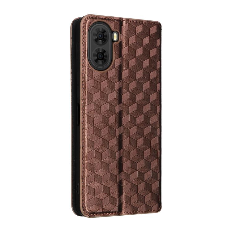 For ZTE nubia S2 / A504ZT Cubic Grid Texture Flip Leather Phone Case