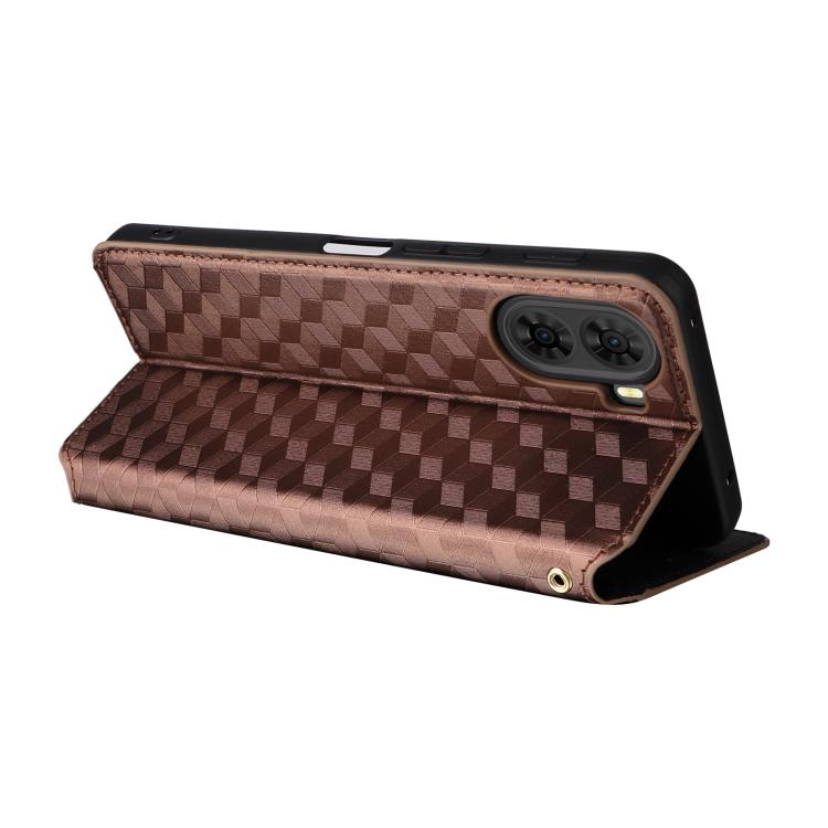For ZTE nubia S2 / A504ZT Cubic Grid Texture Flip Leather Phone Case