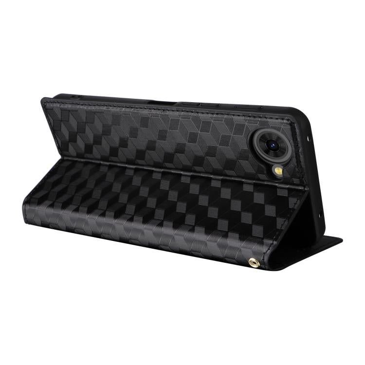 For ZTE nubia S2e / S2R / S2 Lite Cubic Grid Texture Flip Leather Phone Case