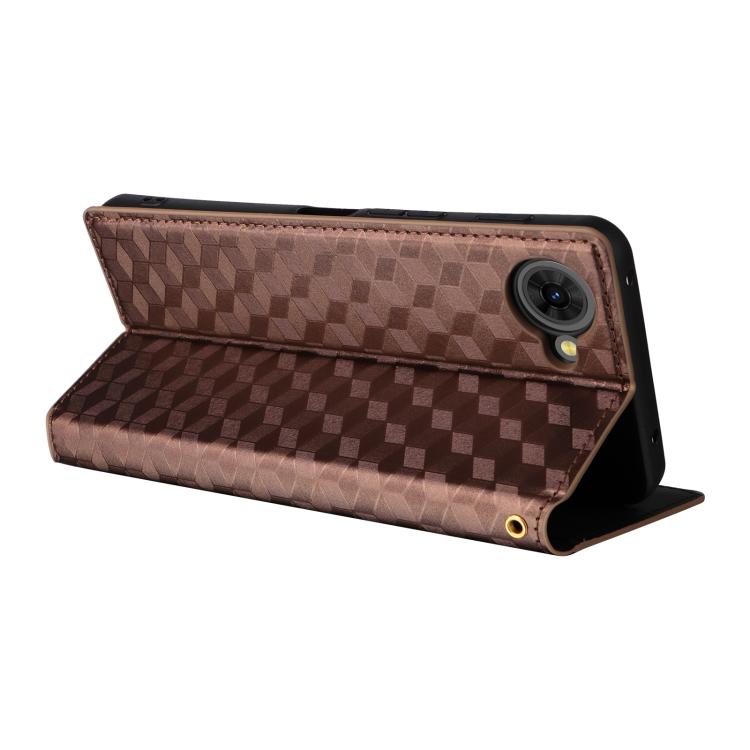 For ZTE nubia S2e / S2R / S2 Lite Cubic Grid Texture Flip Leather Phone Case