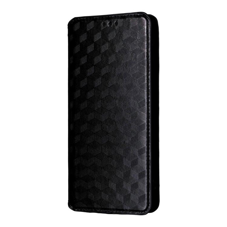 For ZTE nubia V80 Design Cubic Grid Texture Flip Leather Phone Case