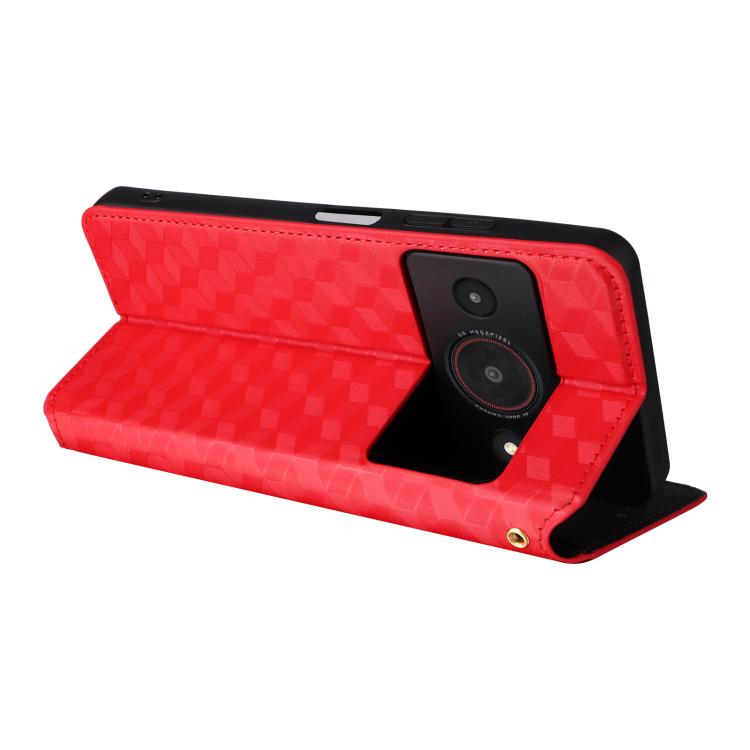 For ZTE Blade A75 Pro / Telstra T-Elite Cubic Grid Texture Flip Leather Phone Case