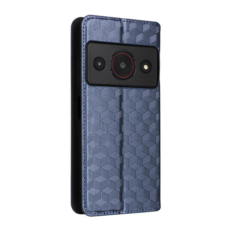 For ZTE Blade A75 Pro / Telstra T-Elite Cubic Grid Texture Flip Leather Phone Case