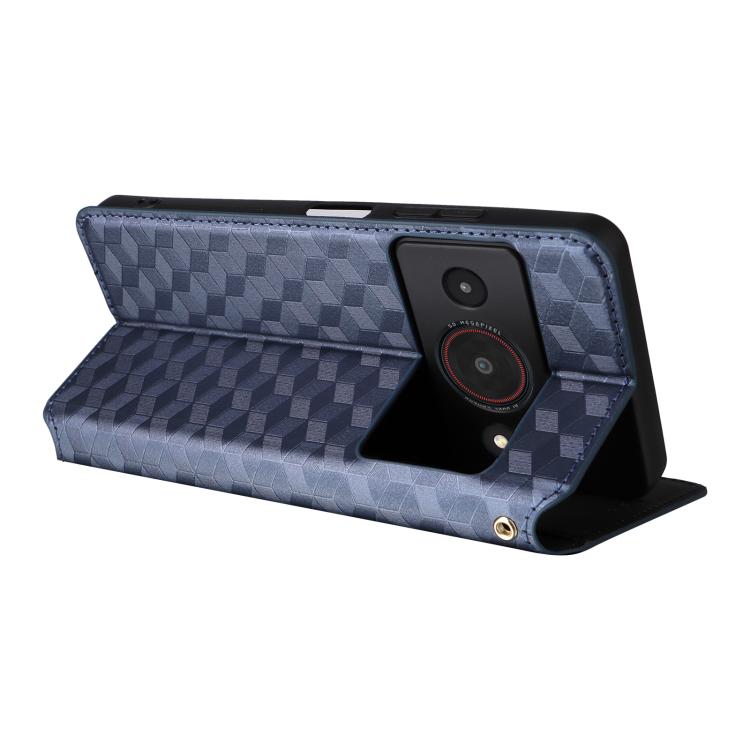 For ZTE Blade A75 Pro / Telstra T-Elite Cubic Grid Texture Flip Leather Phone Case