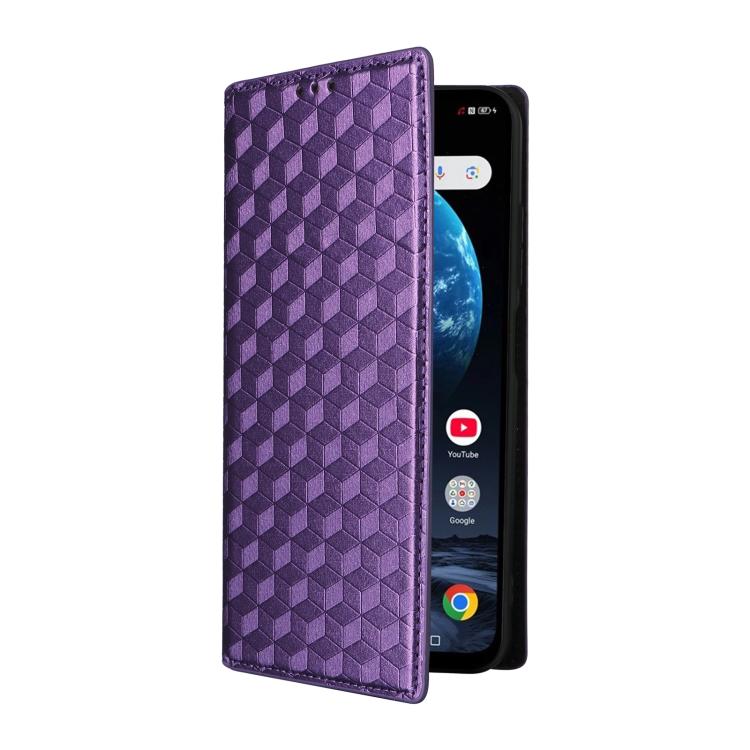 For ZTE nubia P9 Pro 5G / Optus X Pro 2 5G Cubic Grid Texture Flip Leather Phone Case
