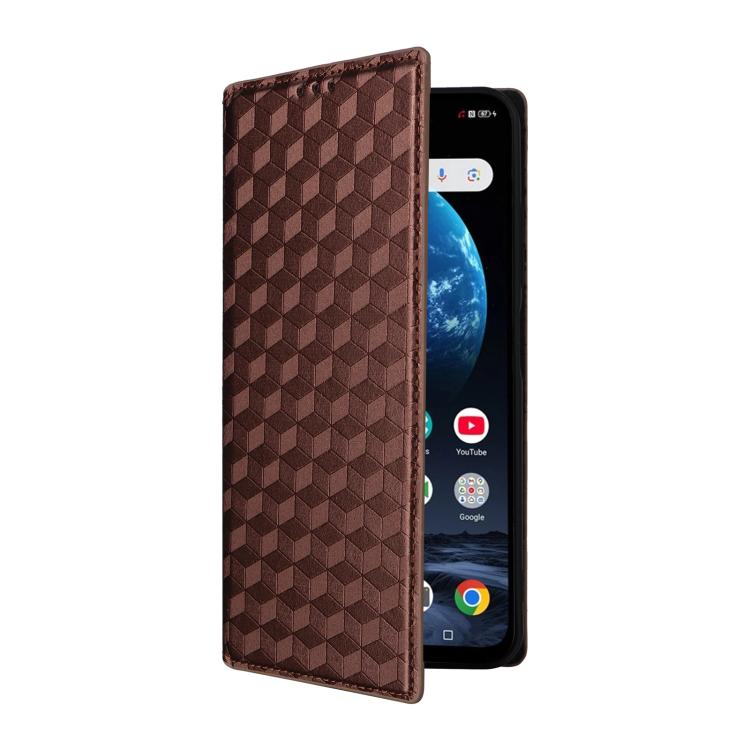 For ZTE nubia P9 Pro 5G / Optus X Pro 2 5G Cubic Grid Texture Flip Leather Phone Case