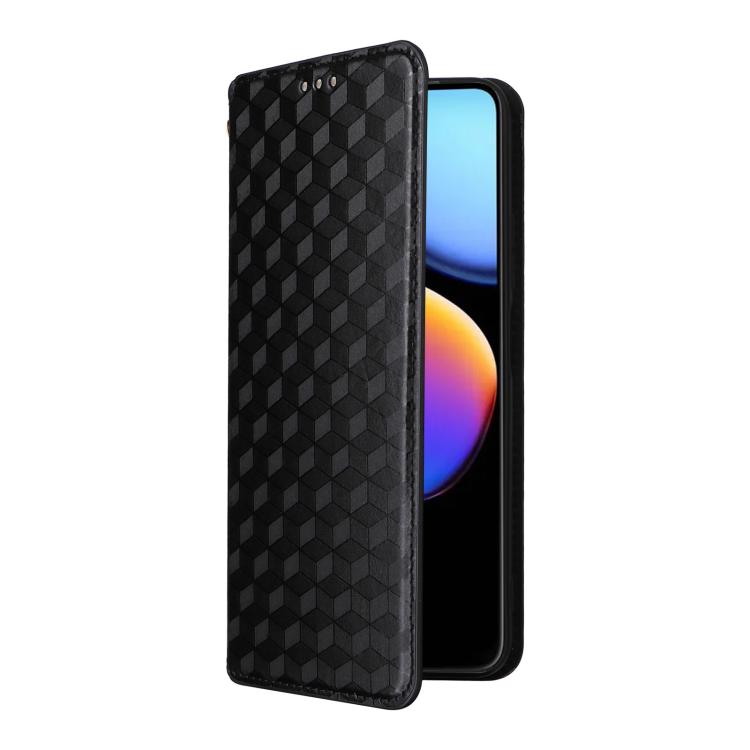 For ZTE nubia V80 Max Cubic Grid Texture Flip Leather Phone Case