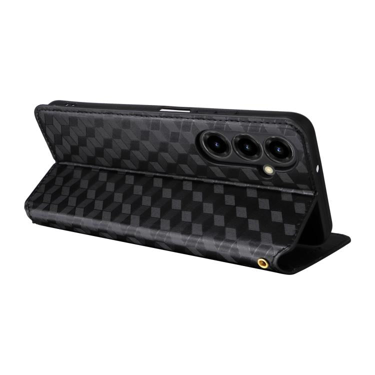 For ZTE nubia V80 Max Cubic Grid Texture Flip Leather Phone Case