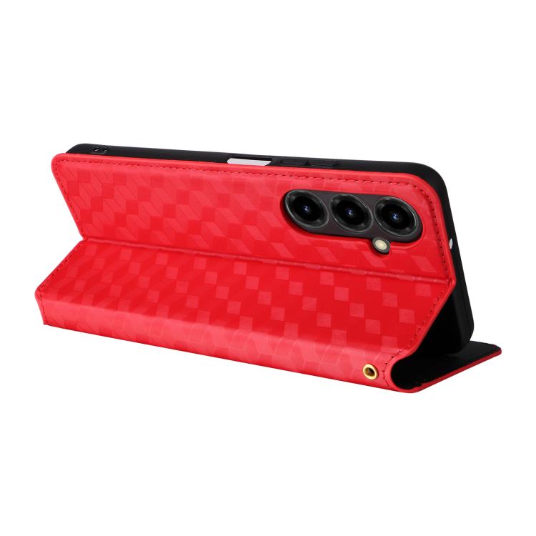 For ZTE nubia V80 Max Cubic Grid Texture Flip Leather Phone Case