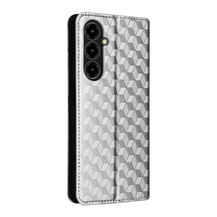 For ZTE nubia V80 Max Cubic Grid Texture Flip Leather Phone Case