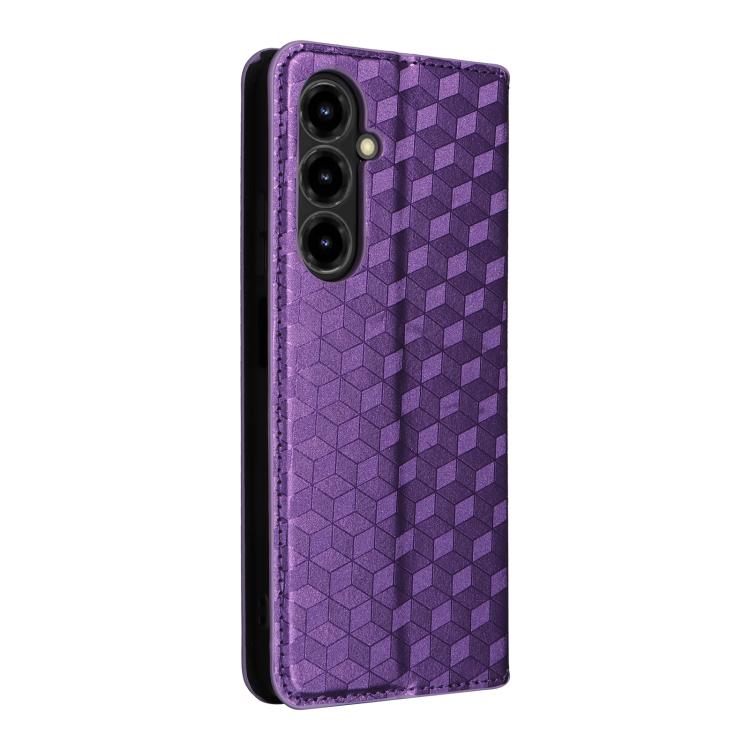 For ZTE nubia V80 Max Cubic Grid Texture Flip Leather Phone Case