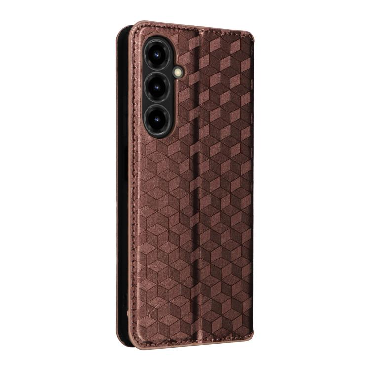 For ZTE nubia V80 Max Cubic Grid Texture Flip Leather Phone Case