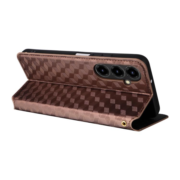 For ZTE nubia V80 Max Cubic Grid Texture Flip Leather Phone Case