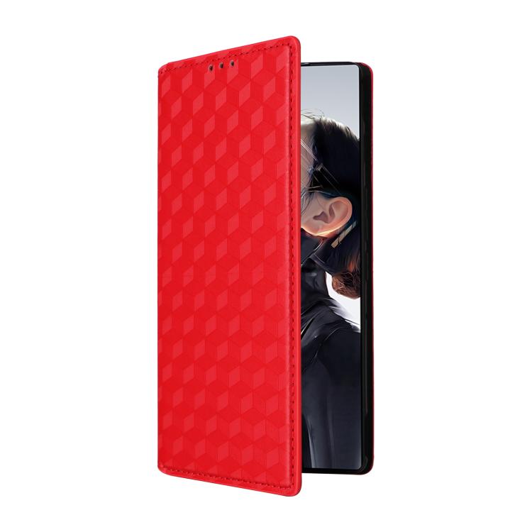 For ZTE nubia RedMagic 11 Air Cubic Grid Texture Flip Leather Phone Case