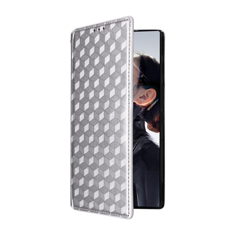 For ZTE nubia RedMagic 11 Air Cubic Grid Texture Flip Leather Phone Case