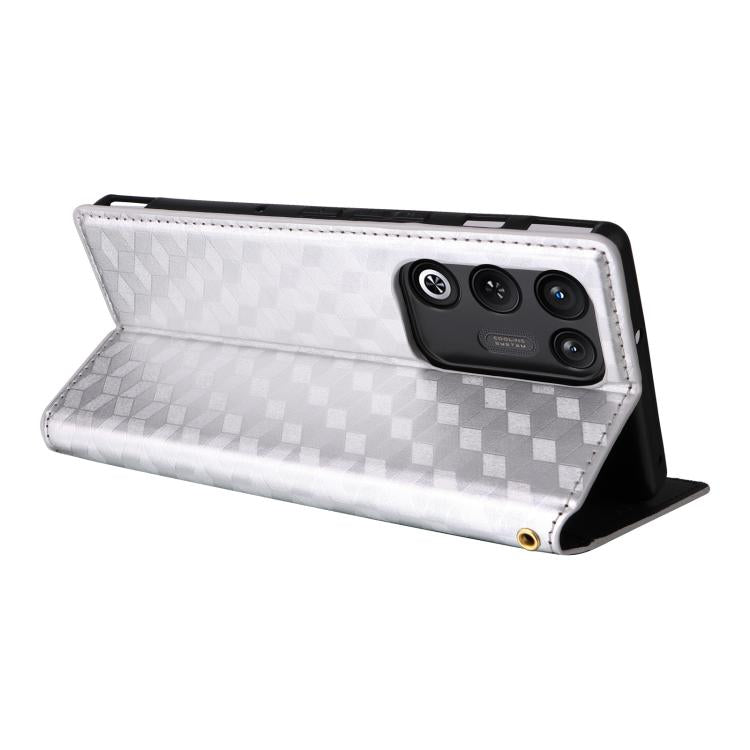 For ZTE nubia RedMagic 11 Air Cubic Grid Texture Flip Leather Phone Case