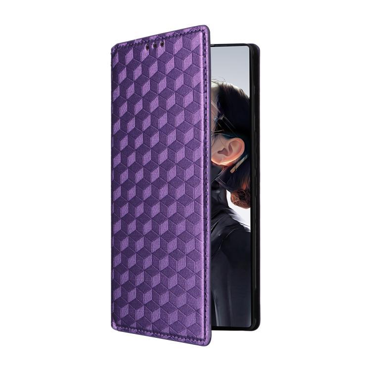For ZTE nubia RedMagic 11 Air Cubic Grid Texture Flip Leather Phone Case