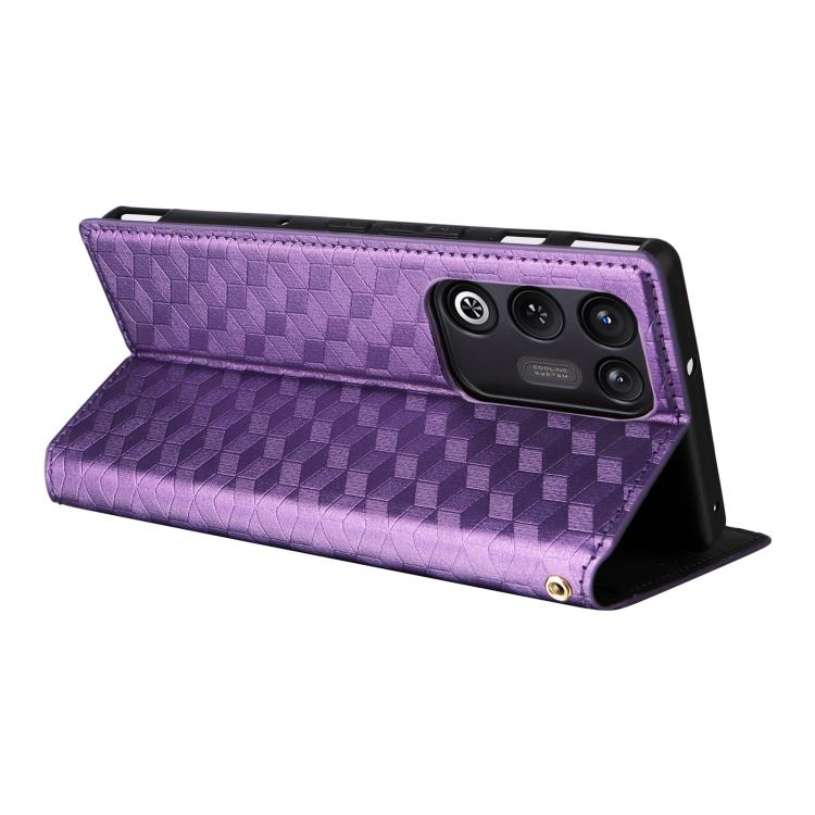 For ZTE nubia RedMagic 11 Air Cubic Grid Texture Flip Leather Phone Case