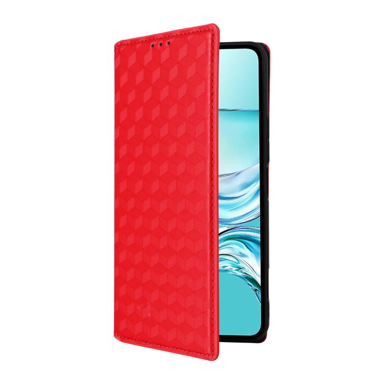 For ZTE nubia Focus 2 Ultra 5G Cubic Grid Texture Flip Leather Phone Case