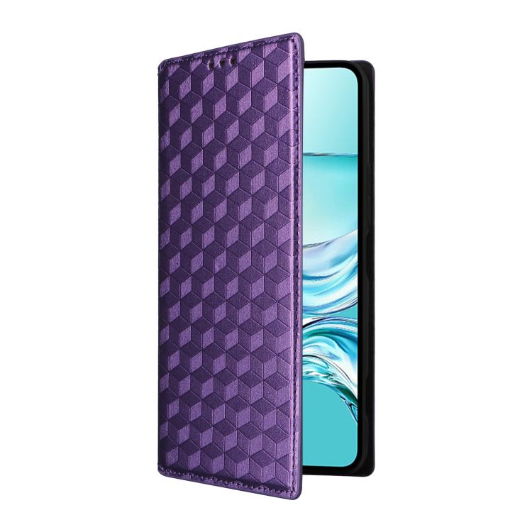 For ZTE nubia Focus 2 Ultra 5G Cubic Grid Texture Flip Leather Phone Case