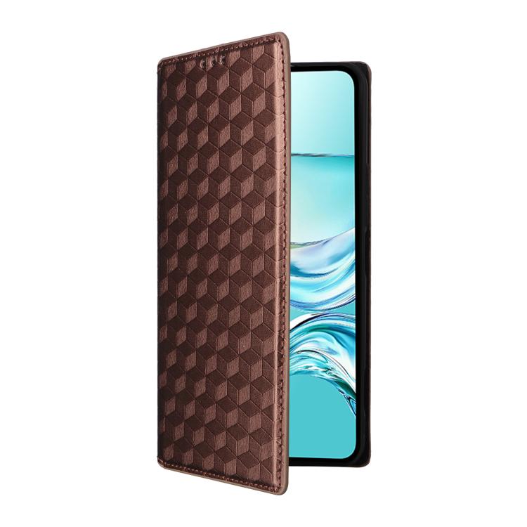 For ZTE nubia Focus 2 Ultra 5G Cubic Grid Texture Flip Leather Phone Case