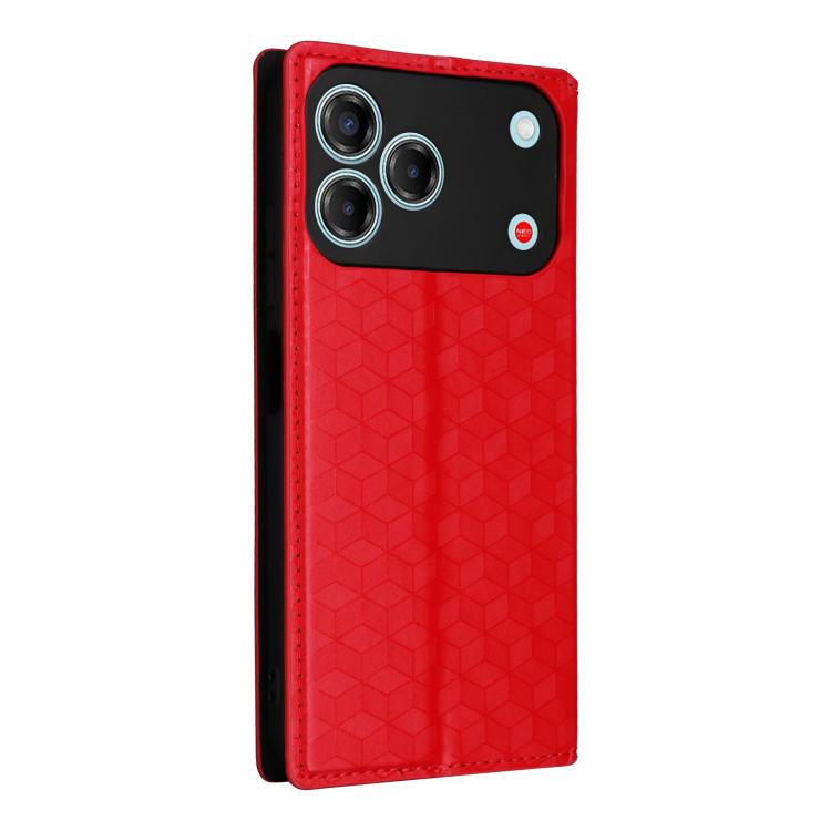For ZTE Blade V80 Pro / V80 Vita Cubic Grid Texture Flip Leather Phone Case