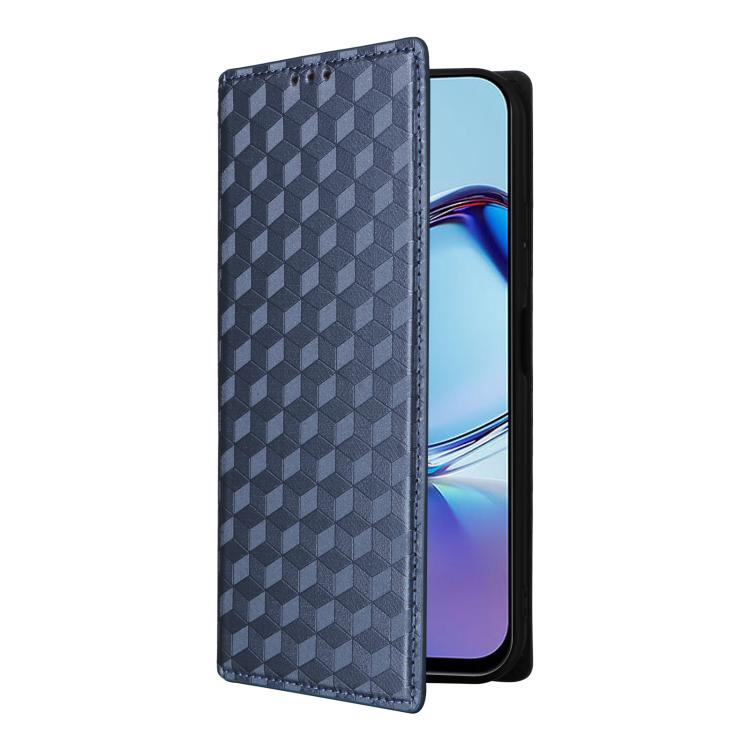 For ZTE Blade V80 Pro / V80 Vita Cubic Grid Texture Flip Leather Phone Case