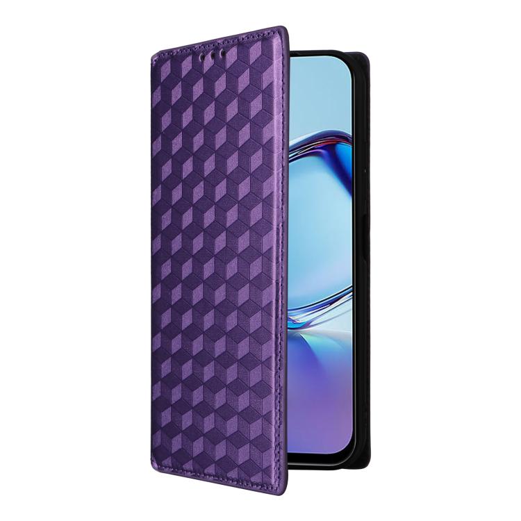 For ZTE Blade V80 Pro / V80 Vita Cubic Grid Texture Flip Leather Phone Case
