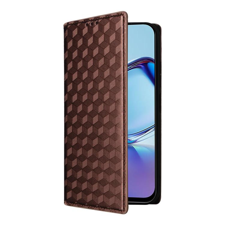 For ZTE Blade V80 Pro / V80 Vita Cubic Grid Texture Flip Leather Phone Case