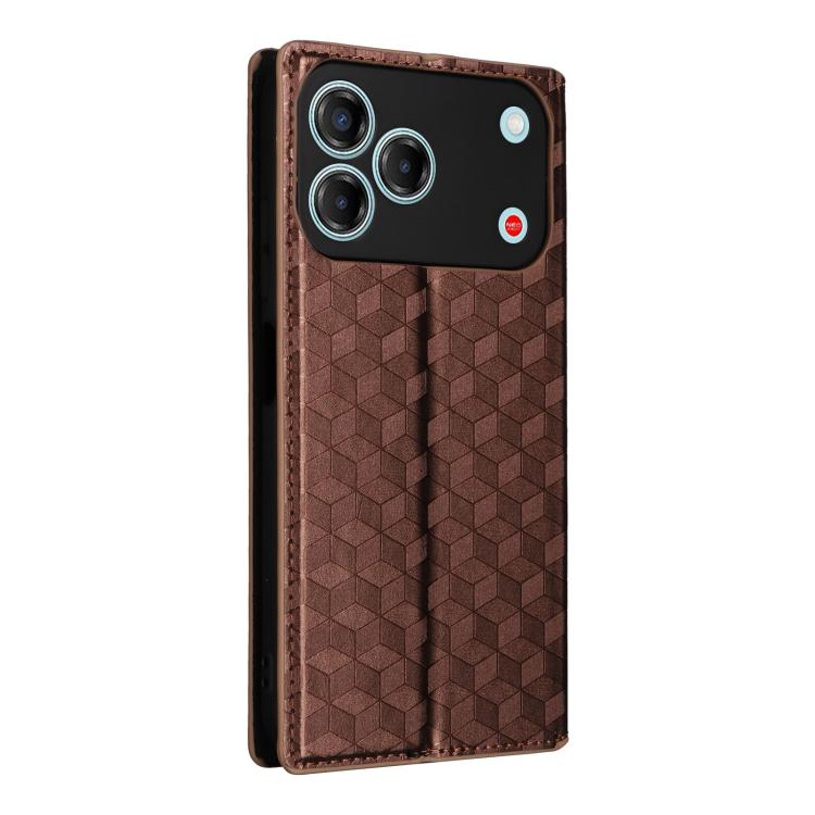 For ZTE Blade V80 Pro / V80 Vita Cubic Grid Texture Flip Leather Phone Case